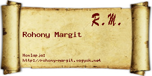 Rohony Margit névjegykártya